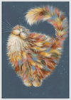 Whimsical Fluffy Cat of Many Colors - Artistry Numbers