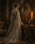 Victorian Ghost at the Mirror – Printable Halloween Wall Art