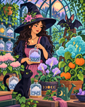 Halloween The Witch’s Weather Greenhouse Paint by Number Kit 24 Colors