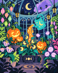 Halloween Moonlit Lantern Conservatory Paint by Number Kit 24 Colors