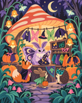 Halloween Lavender Moth’s Mushroom Costume Shop Paint by Number Kit 24 Colors
