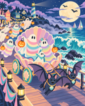 Halloween Pastel Tide Ghost Parade Paint by Number Kit 24 Colors