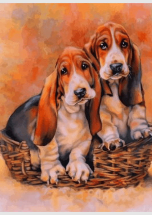Basset Hound Dogs -  Artistry Numbers