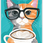 Cat With Glasses And Coffee -  Artistry Numbers