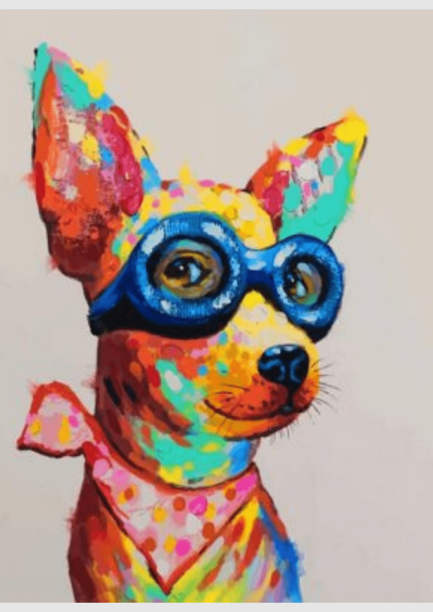 Colorful Dog With Glasses -  Artistry Numbers