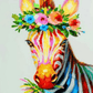 Colorful Zebra With Flowers -  Artistry Numbers