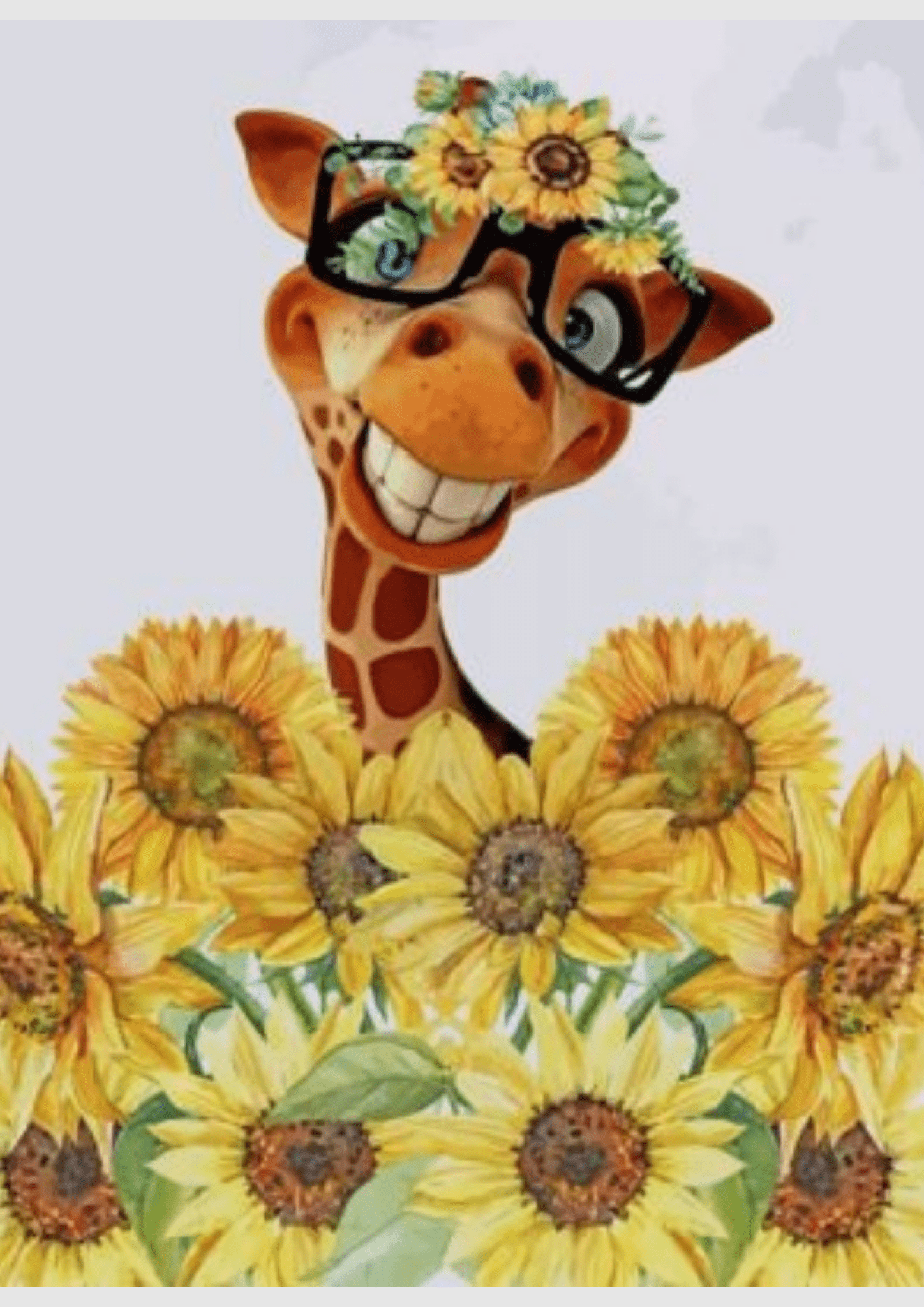 Giraffe With Sunflowers -  Artistry Numbers