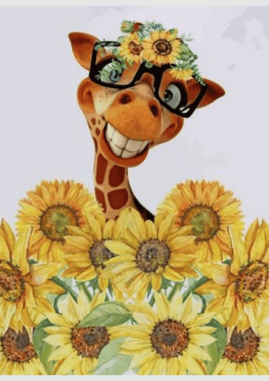 Giraffe With Sunflowers -  Artistry Numbers
