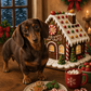 Dachshund on Christmas, Paint by Number Kit 11" x"14.