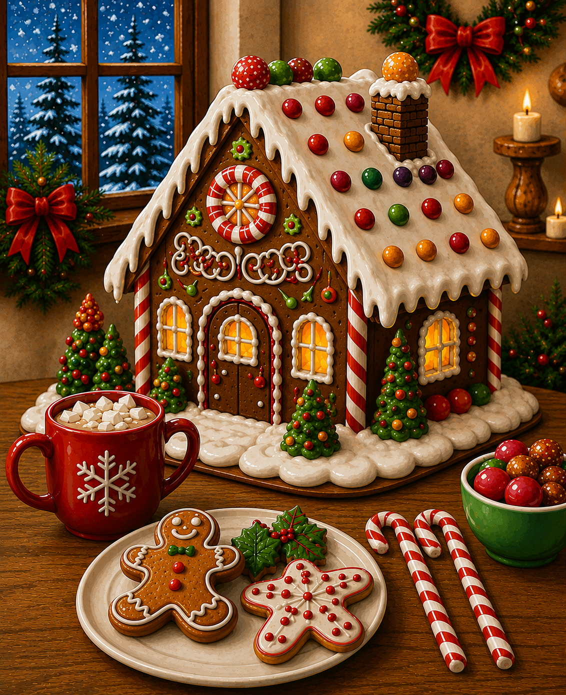 Festive Gingerbread House