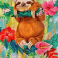 Sloth with Roses -  Artistry Numbers