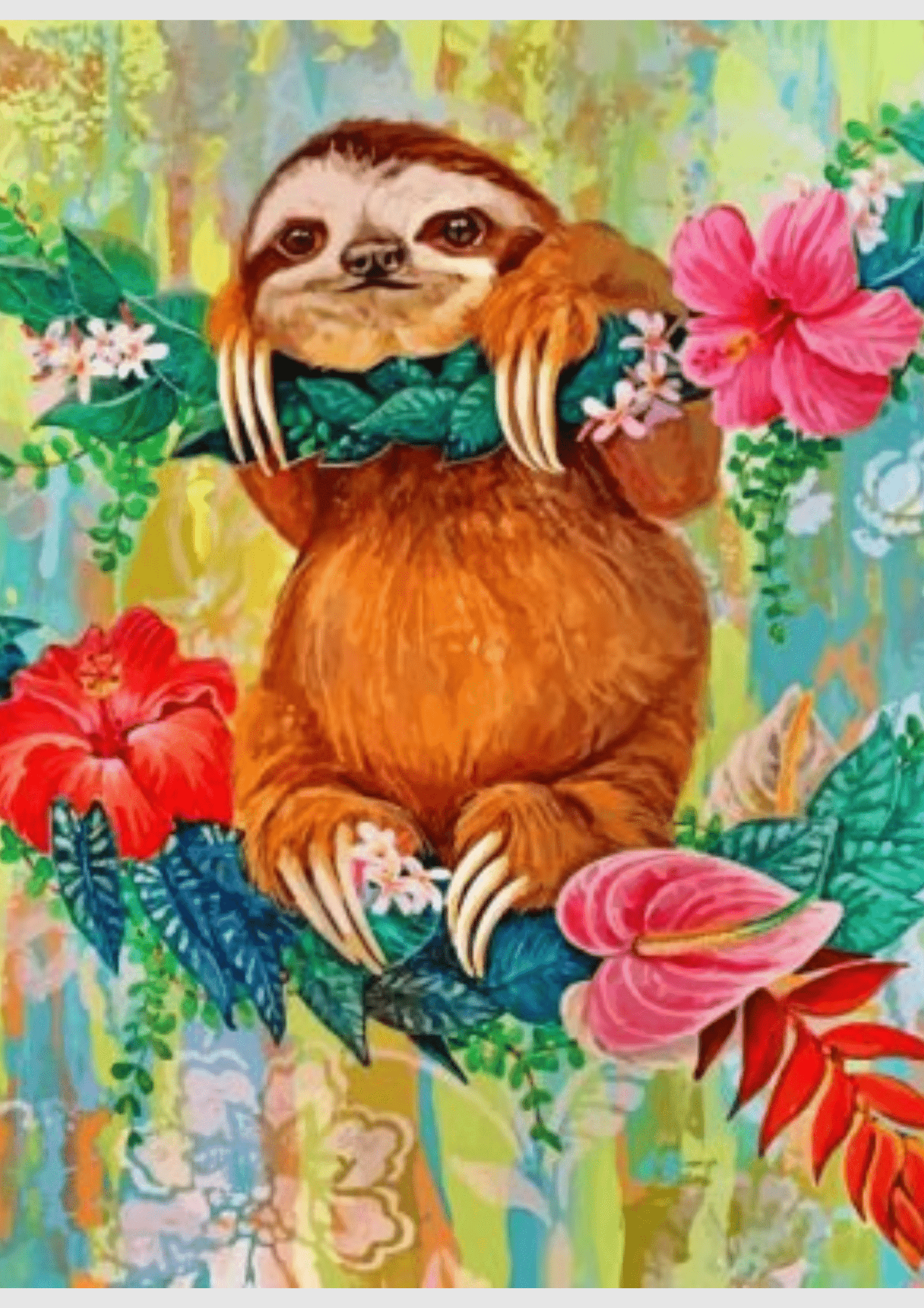 Sloth with Roses -  Artistry Numbers