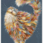 Whimsical Fluffy Cat of Many Colors -  Artistry Numbers